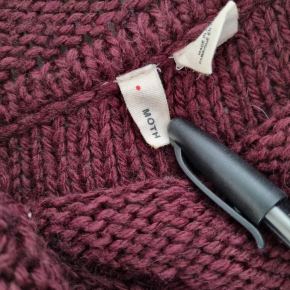 Anthropologie Moth Cowl Neck Cable Knit Sweater Size S - Picture 4 of 7